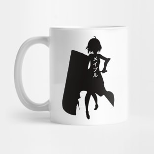 BOFURI Black Silhouette Anime Characters Maple with Her Japanese Name Mug